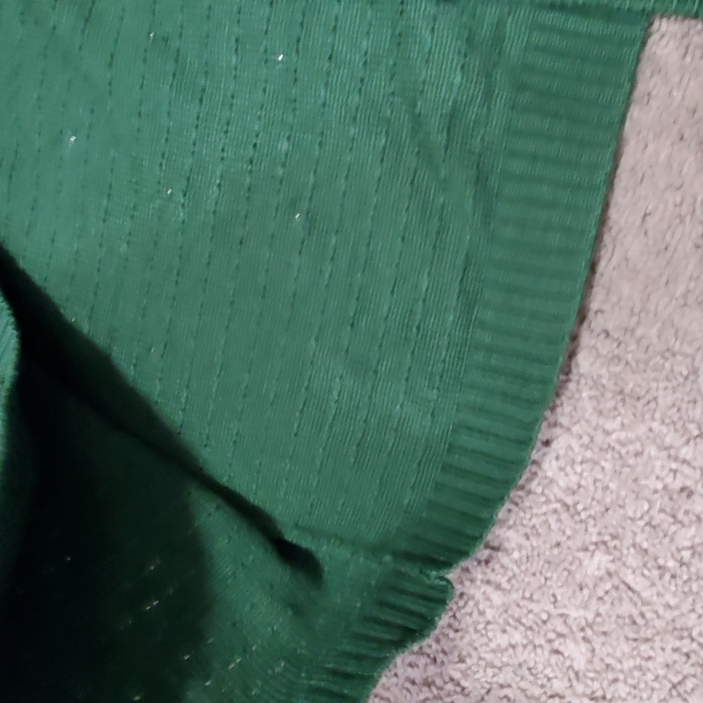 Mighty Fine Faux Pearl Green Textured Women's Cropped Cardigan - Picture 4 of 8